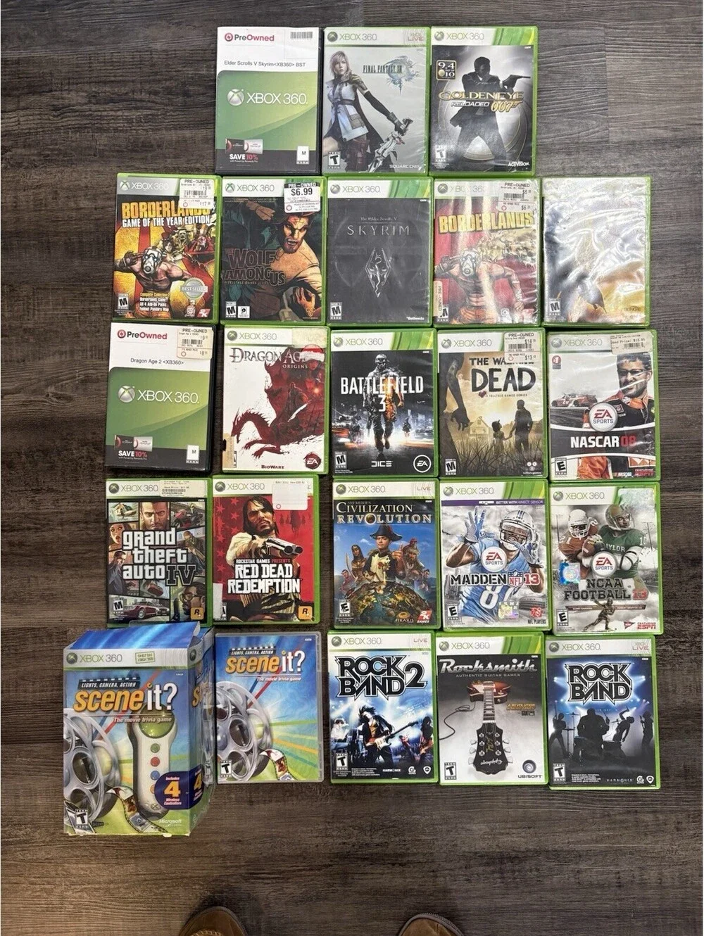 Xbox 360 Games Lot Of 22 Working Madden Rockband Goldeneye GTA Halo See Desc